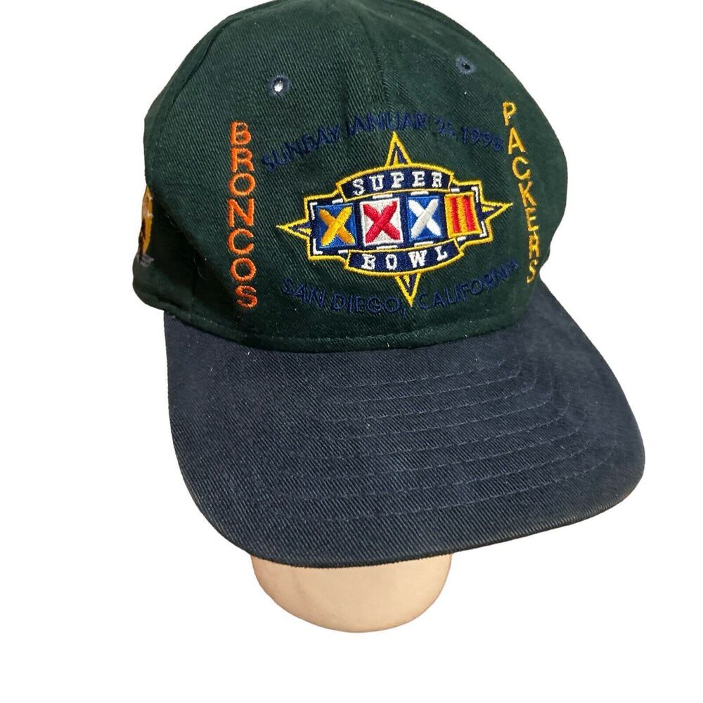 Vintage New Era Made In Usa Snapback Super Bowl 1998 Broncos Vs Packers